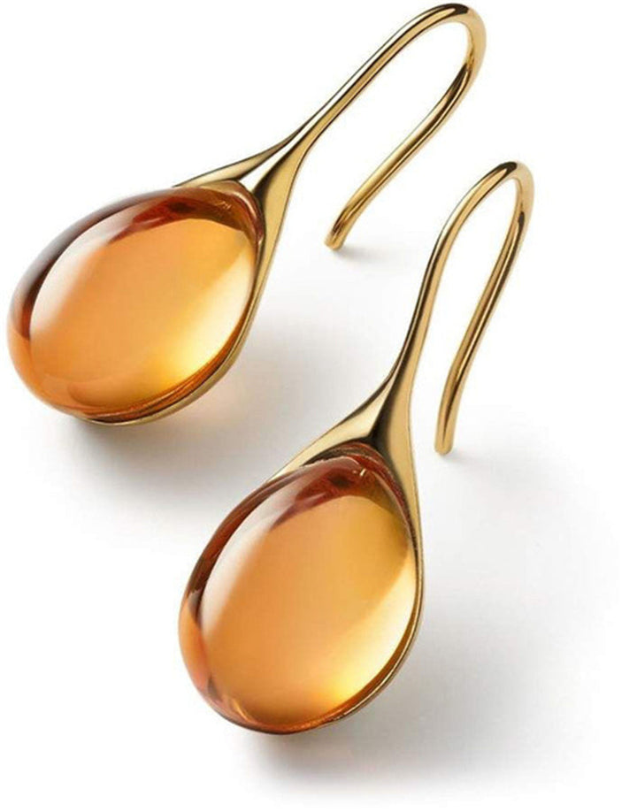 Pendientes gota de cristal en oro y plata