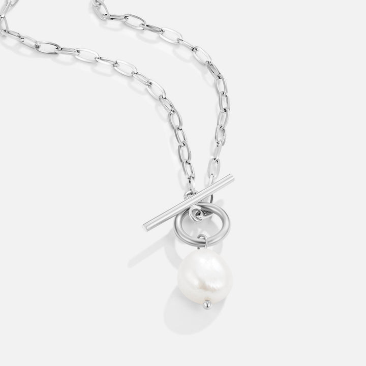 Collar de perlas de agua dulce Eva con cadena de plata