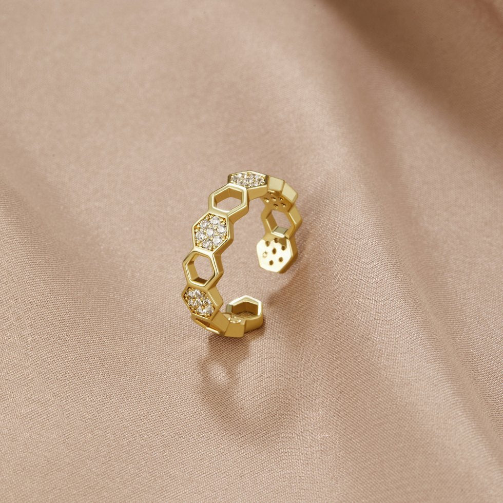 Cinthia - Anillo de oro y cristal