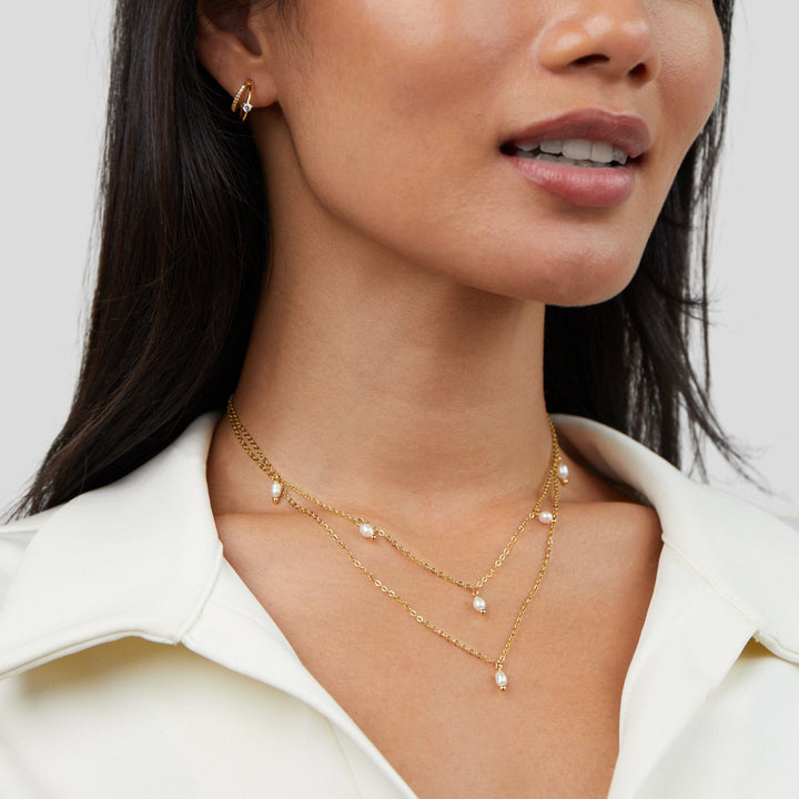 Collar de capas con gotas de perla Kay