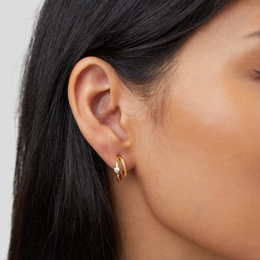 Pendientes de oro con cristal Artie
