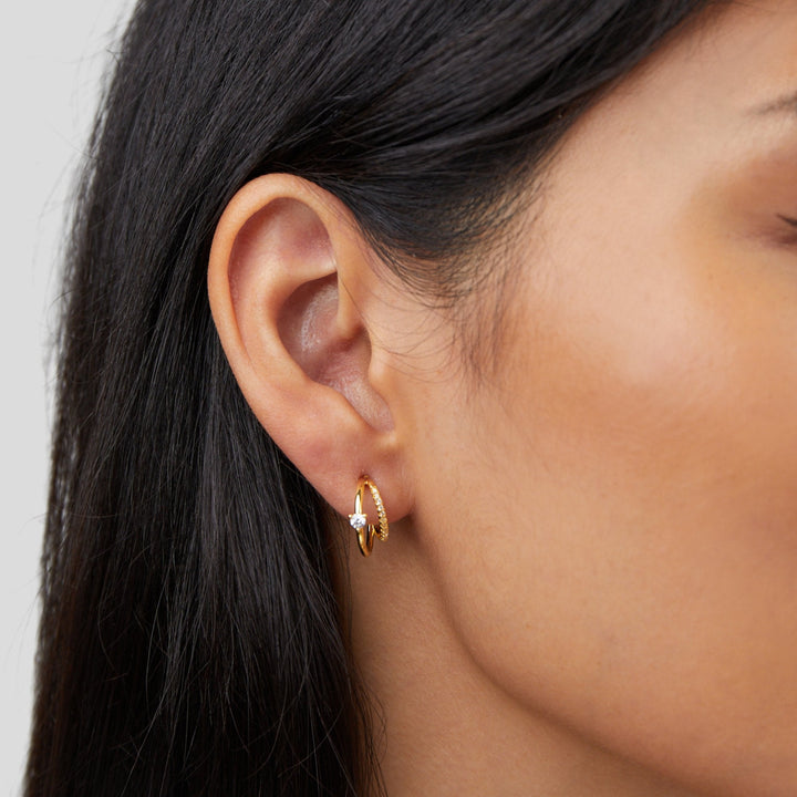Pendientes de oro con cristal Artie