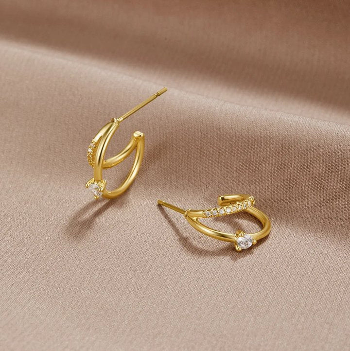 Pendientes de oro con cristal Artie