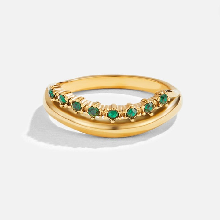 Celia - Anillo estratificado en verde esmeralda