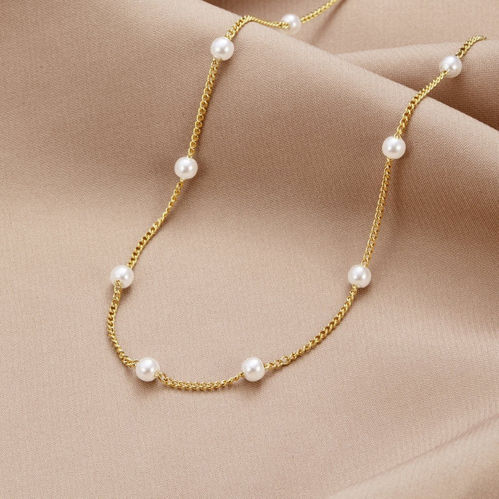 Collar de Perlas Doradas Reine