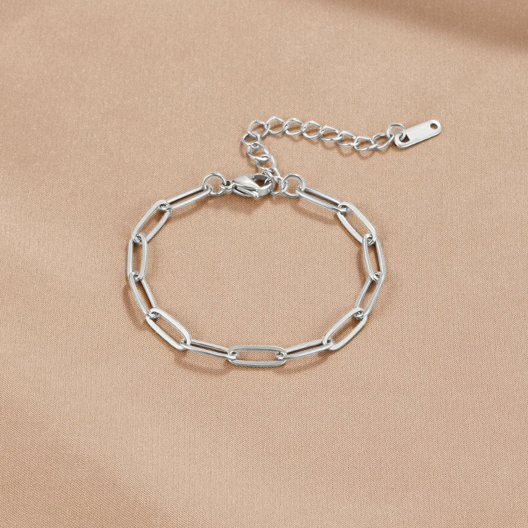 Pulsera de Clip de Oficina Plateada