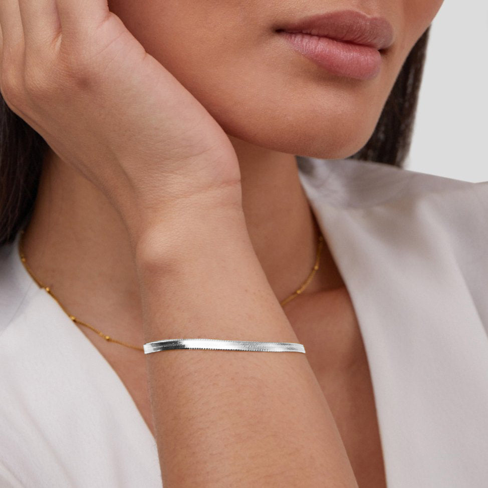 Pulsera de Cadena Sarya Snake Plata