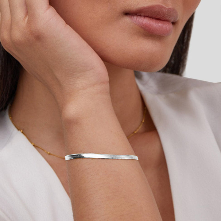 Pulsera de Cadena Sarya Snake Plata