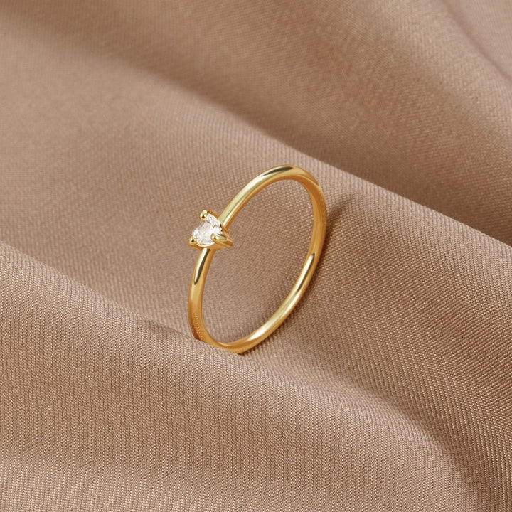 Zaira - Anillo de Corazón de Cristal