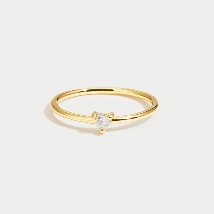 Zaira - Anillo de Corazón de Cristal