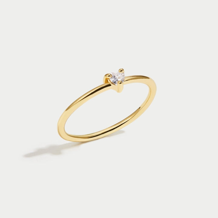 Zaira - Anillo de Corazón de Cristal
