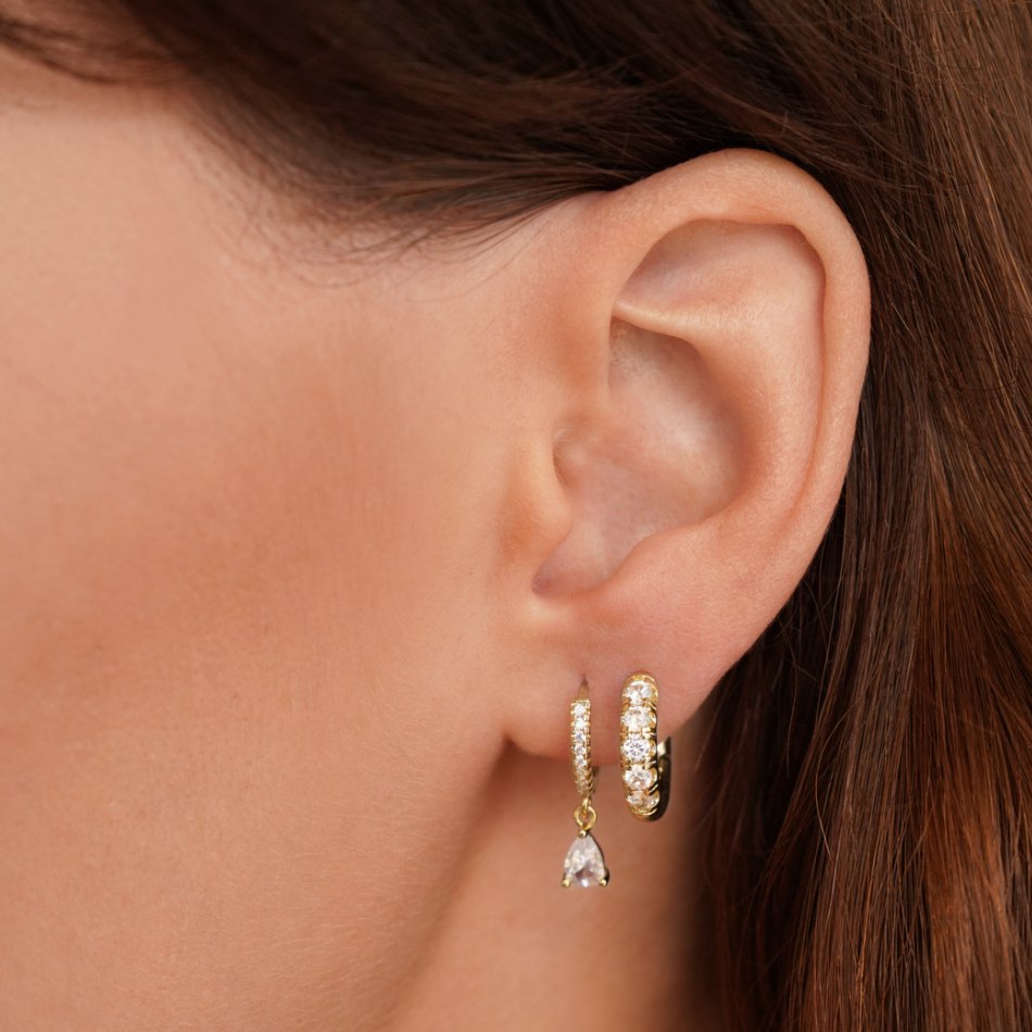 Pendientes de Cristal de Oro Premium